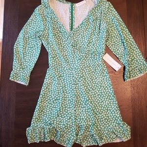 Goodnight Macaroon Green Flower Romper